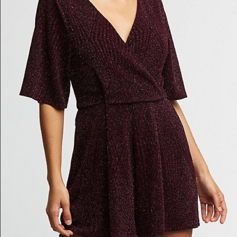Maroon Glitter Romper